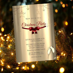 Convites Arco Vermelho,Óculos Dourados Ornamento Natal