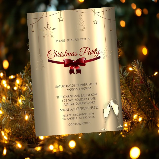 Convites Arco Vermelho,Óculos Dourados Ornamento Natal (Criador carregado)