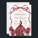 Convites Arco Vermelho Princesa Dourada Quinceañera<br><div class="desc">EDITABLE Burgundy Red Arco Princesa Dourada Coroa Quinceañera Convite Elegante Burgundy Red Floral Princesa Dresses Quinceañera Garota de Aniversário Convidar Coroa Dourada Mis Quince Anos Festa de aniversário</div>