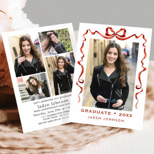 Convites Arco Vermelho Trendy Friso 5 Festa de formatura FO