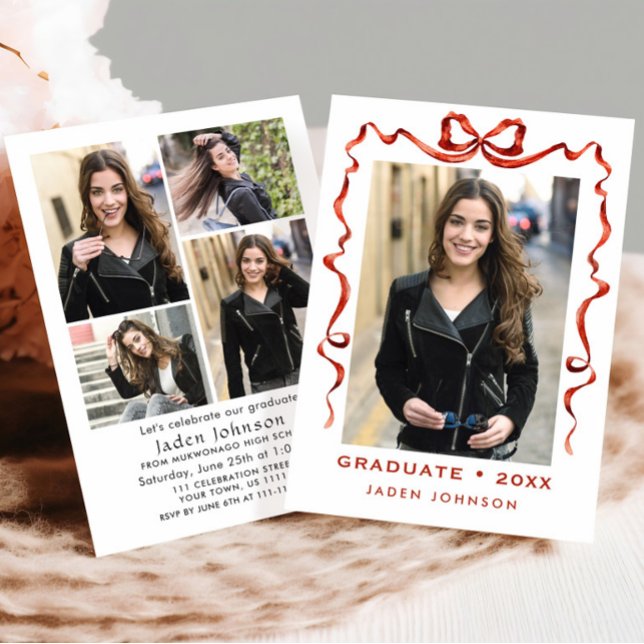 Convites Arco Vermelho Trendy Friso 5 Festa de formatura FO (Criador carregado)