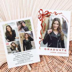 Convites Arco Vermelho Trendy Friso 5 Festa de formatura FO