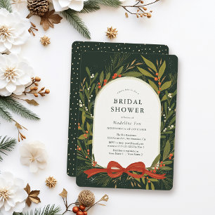 Convites Arco Vermelho  Verde de inverno Chá de panela Verd