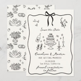 Convites Arco Whimsical, casamento puxado à mão, exceto dat