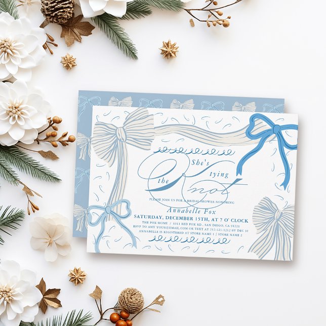 Convites Arcos azuis claros Ela é Chá de panela de Casando (Criador carregado)