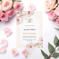 Arcos beges cor-de-rosa florais aniversários