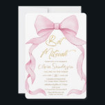 Convites Arcos de fita rosa adoráveis Bat Mitzvah<br><div class="desc">Personalize este adorável convite Bat Mitzvah, coquete rosa, com sua própria redação fácil e rapidamente, basta pressionar o botão Editar usando a ferramenta Design para reorganizar e formatar o estilo e a colocação do texto. Também disponível em formato digital de download instantâneo. No menu suspenso Choose Your Format (Escolher seu...</div>