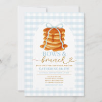 Arcos e Brunch Pancake Blue Chá de fraldas Gingham