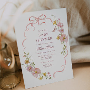 Convites Arcos e flores cor-de-rosa