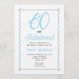 Convites Arctic Blue Sixty and Fabulous 60th Birthday Party