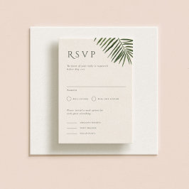Convites Areca Modern Watercolor Palm Wedding RSVP