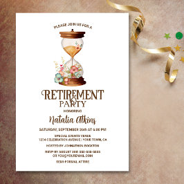 Convites Areia Floral de Vidro Horário