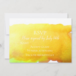 Convites Arena amarela de Casamento RSVP Areia Aquarela mod