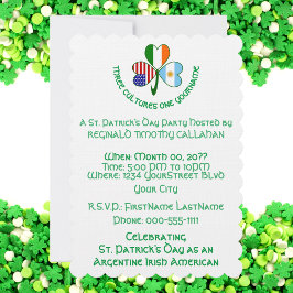 Convites Argentina Irlanda EUA Shamrock Flag