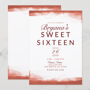 Convites Argila Vermelha Enferrujada Festa Sweet 16 Chic Mo