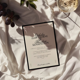 Convites Aria | Black and Beige Minimal Elegant Wedding 