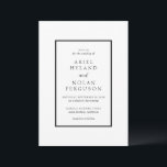 Convites Ariel Minimal Modern Wedding<br><div class="desc">Convite moderno de casamento com detalhes de seu evento dentro de uma fronteira espessa.</div>