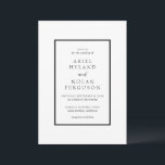 Convites Ariel Minimal Modern Wedding<br><div class="desc">Convite moderno de casamento com detalhes de seu evento dentro de uma fronteira espessa.</div>