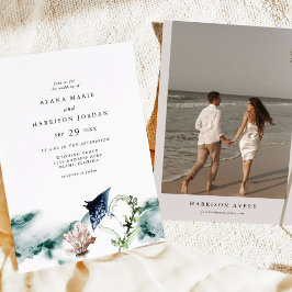 Convites ARIEL Tropical Ocean Coral Manta Ray Beach Foto