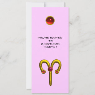 Convites ARIES RUBY, vermelho-rosa violeta amarelo brilhant