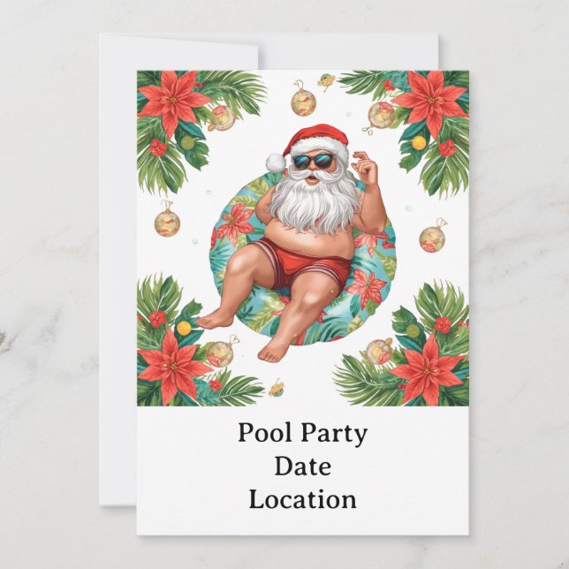Convites Arizona Christmas themed Pool Party (Frente)