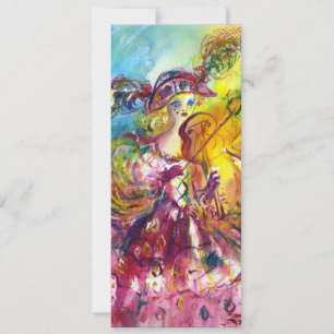 Convites ARLECCHINA VIOLINISTA Festa de Mardi Gras com Másc