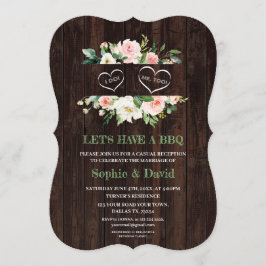 Convites Arma de Frame Floral Rosa Russo, Celeiro, Eu faço 