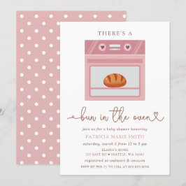 Convites Arma No Chá de fraldas De Bebê Rosa Forno