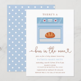 Convites Arma No Chá de fraldas Do Bebê Azul Forno