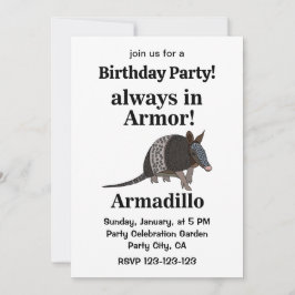Convites Armadillo Animal Funny Birthday Party