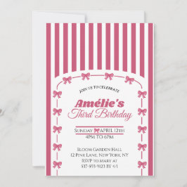 Convites Armadillo Rosa Vintage Coqueteleira Laço Menina 3º