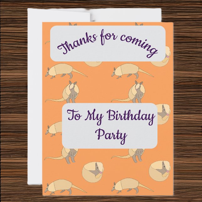 Convites Armadillos Thank you Card (Criador carregado)