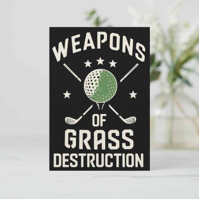 Convites Armas de Destruição de Grama Tacos de Golfe Sarcás (Em pé/Frente)