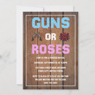 Convites Armas ou Rosas - Revelação de Gênero