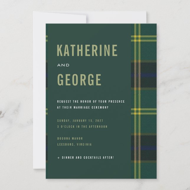 Convites Army Tartan Invitation (Frente)