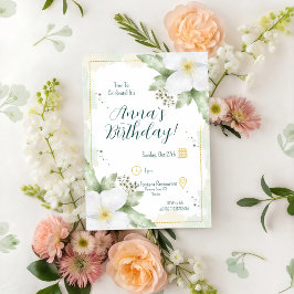 Convites Aroma de Maçã Flor Aquarela Floresta Aniversário