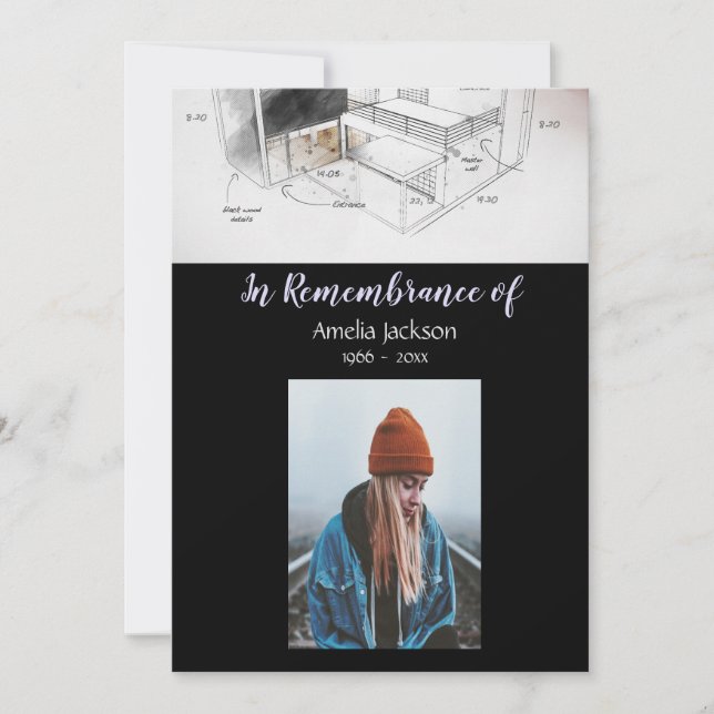 Convites Arquiteto de Convidação de Fotos Memorial (Frente)
