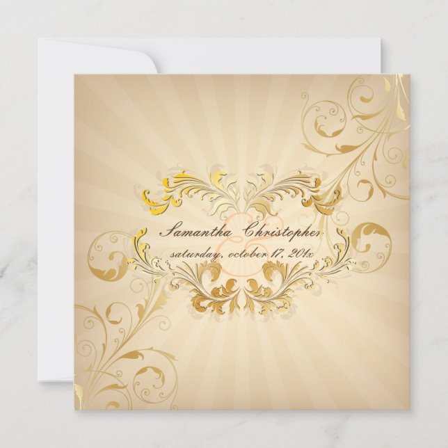 Convites Arquivo PixDezines+Dourado+Vintage (Frente)