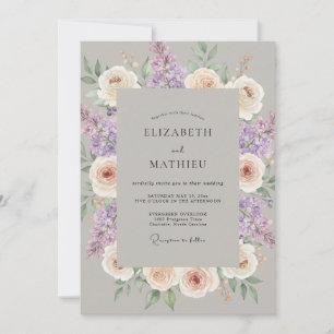 Convites Arranjo de Flores de Lavanda Casamento