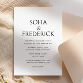 Convites Arranjo Elegante Moderno de Casamento Negro e Bran