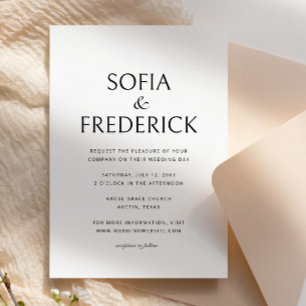 Convites Arranjo Elegante Moderno de Casamento Negro e Bran