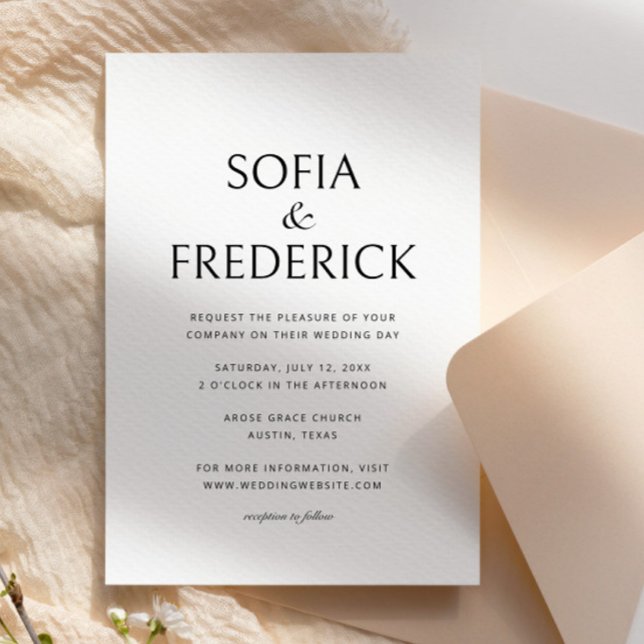 Convites Arranjo Elegante Moderno de Casamento Negro e Bran (Criador carregado)