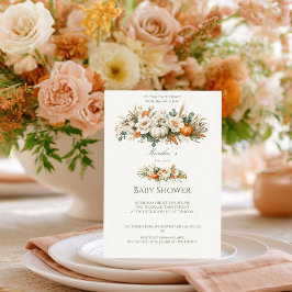 Convites Arranjo Floral Boho Outono Baby Shower