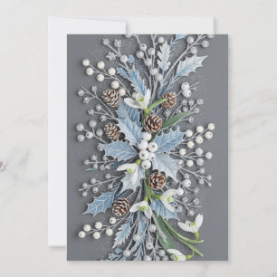 Convites Arranjo Floral de Neve de Inverno Geada