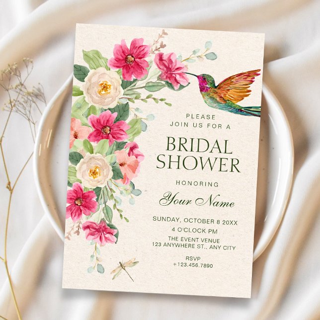 Convites Arranjo floral elegante e suave para chá de noiva (Criador carregado)