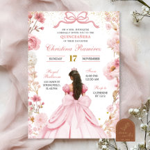 Arrebol Rosa Coquette Laço Princesa Quinceanera