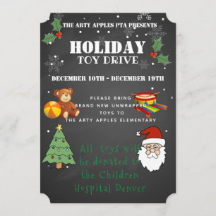 Convites Arrecadação de fundos para escolas de brinquedos