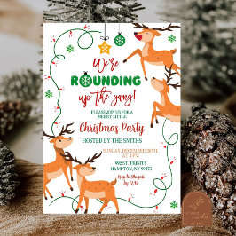 Convites Arredondando A Festa De Natal Da Gang Reindeer