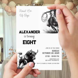 Convites Arredonde-Os Para Cowboy Festa de aniversário