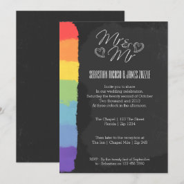 Convites Arroz Cardíaco Chalkboard com Casamento Detalhado 